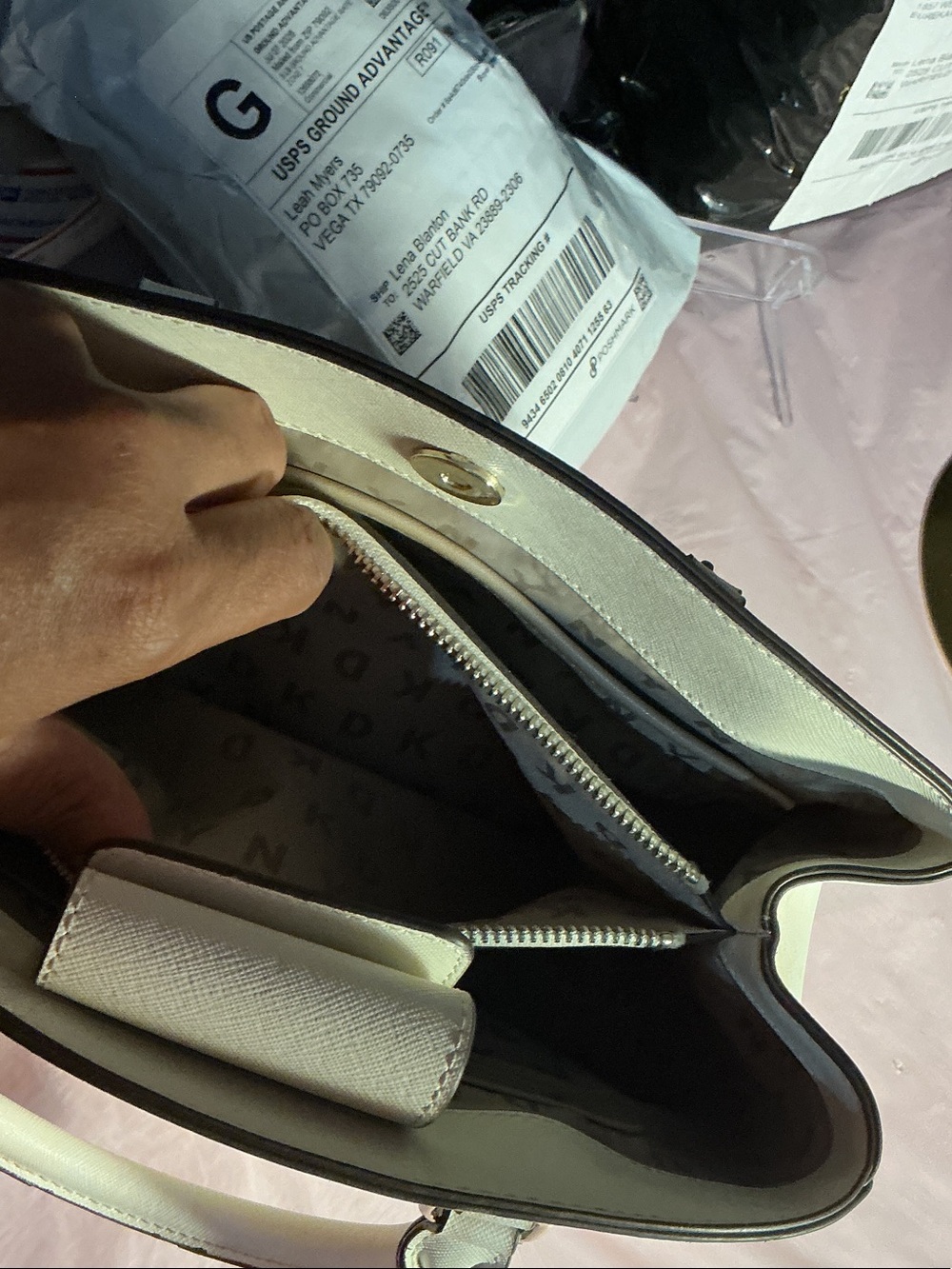 DKNY White Perforated Satchel - Picture 7 of 12